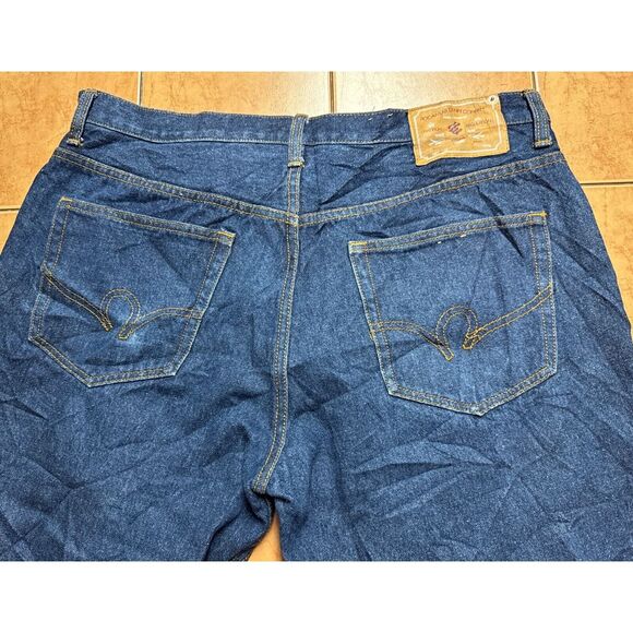 Rocawear Jeans Men 38 x  30 Dark Wash Denim Embroidered R00J9969 Baggy Loose Y2K - Picture 1 of 10